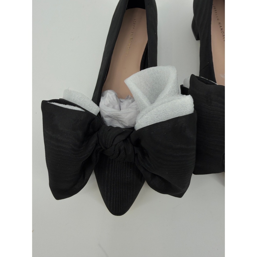 NEW Loeffler Randall Black Noa Grosgrain Bow Pointed Toe Block Heel Pumps 9.5 B - Picture 9 of 14